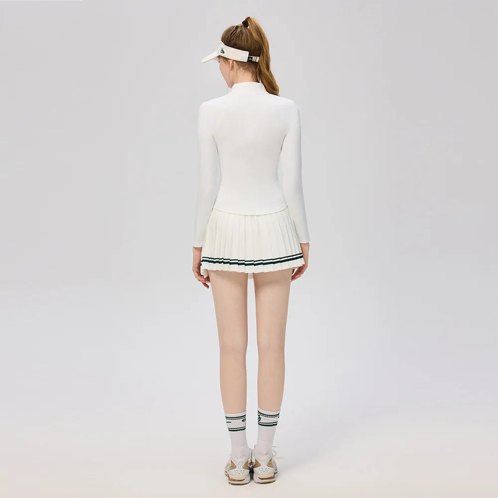 Women's Long Sleeve Athletic Shirts with Zipper Collar