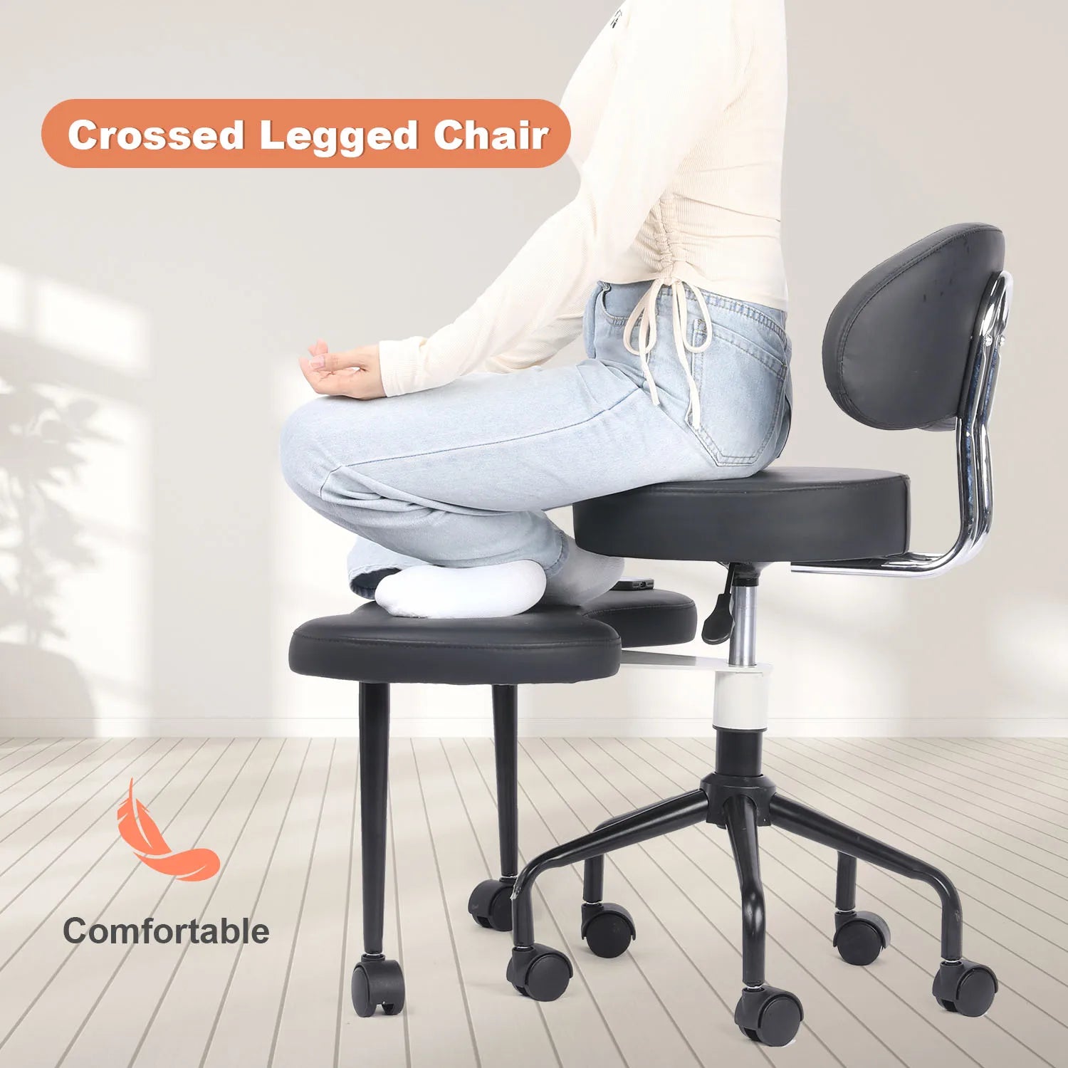 Cross Desk Chair with Lumbar Support and Height Adjustable,Desk Chair for Adults,Legged Office Chair with Wheels - Buy online at  Vibe In Cart.