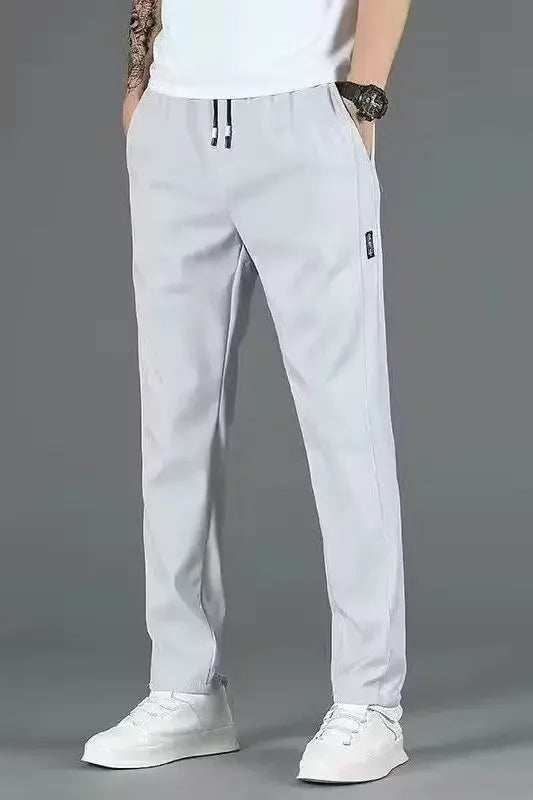 Summer  Breathable Ice Silk Casual Pants Large Size Straight Versatile Comfortable Thin Quick-drying Men's Drawstring Sweatpants - Buy online at  Vibe In Cart.