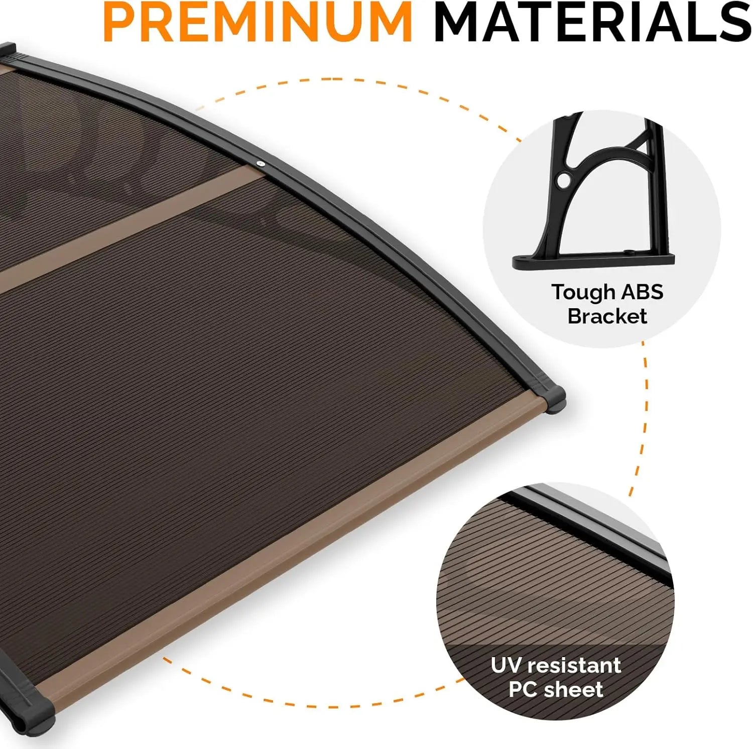 Window Awning Door Canopy, 40" x 40" Window Awning Overhead Modern Polycarbonate Cover Outdoor Front Porch Patio Canopy - Buy online at  Vibe In Cart.