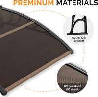 Window Awning Door Canopy, 40" x 40" Window Awning Overhead Modern Polycarbonate Cover Outdoor Front Porch Patio Canopy - Buy online at  Vibe In Cart.