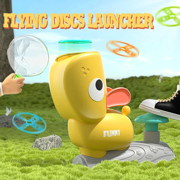 Air Discs Launcher Childern Toys Indoor Outdoor Games Soaring Machine Flying Disc Saucer Foot Launcher Kids Jump Spoorts Toy