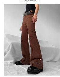 2025 Y2K Fashion Vintage Brown Baggy Flare Jeans Pants For Men High Street Hip Hop Women Casual Cotton Long Trousers Pantalon - Buy online at  Vibe In Cart.