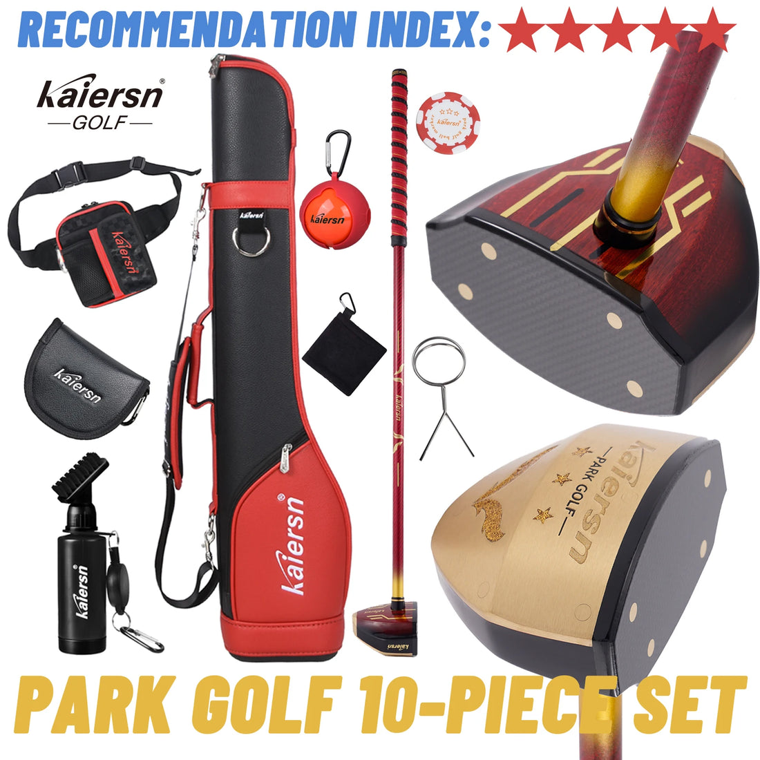 Right Handed Unisex 10-Piece Golf Set with Bag and Accessories