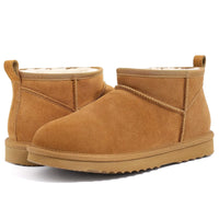 Women's Fluffy Suede Ankle Snow Boots with Thick Sole