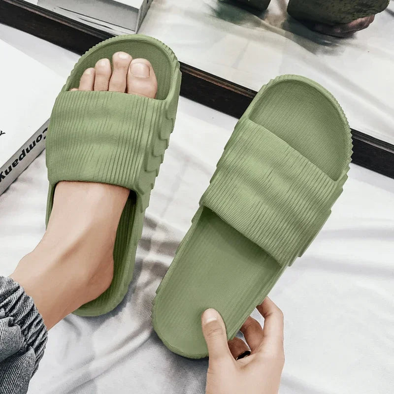 Soft Home Slippers Couple Summer Indoor Skid Proof Bathroom Slippers Sandals Hotel Solid Color Men Women Flip Flops Flat Shoes - Buy online at  Vibe In Cart.