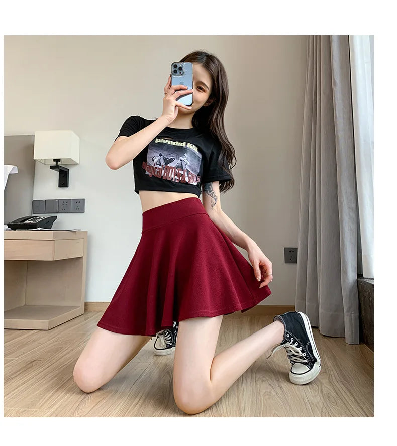 Summer Women's Skirts Fashion Sexy Mini Elastic Pleated Sun Skirts For School Girl Uniform Korean Black High Waist Tennis Skirts - Buy online at  Vibe In Cart.