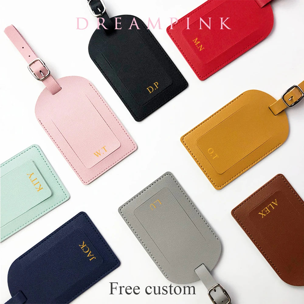 Personalized Initials Luggage Tag In Pu Material Size M For Suitcase
