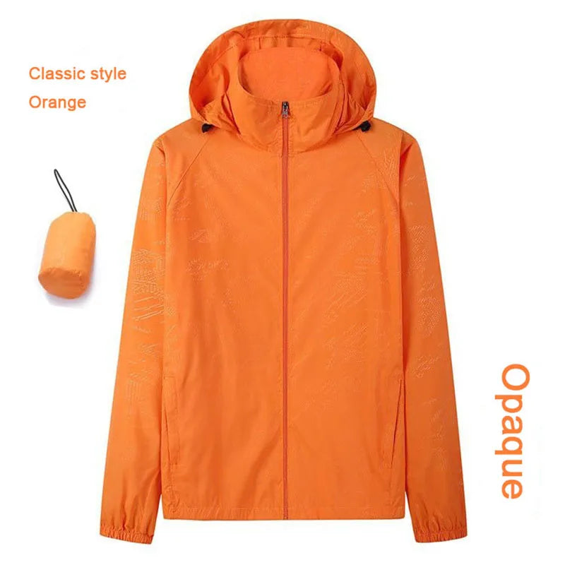 Hooded UV Waterproof Nylon Golf Jacket Unisex Foldable