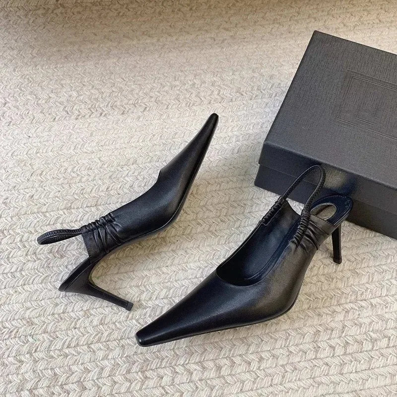 2026Women's Springand SummerPointed StilettoHigh HeelsBaotouCommutingSandals FrenchStyle VersatileRear StrapFashion BanquetShoes - Buy online at  Vibe In Cart.