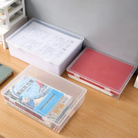 Transparent Plastic Square Desktop Document Storage Box