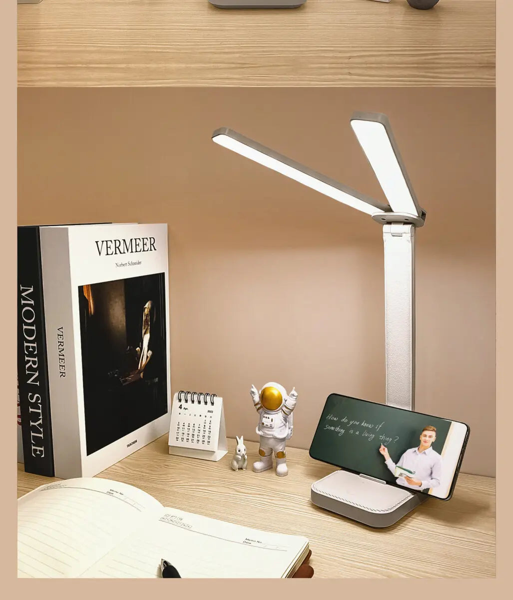 LED Desk Lamp 3 Levels Dimmable Touch Night Light USB Rechargeable Eye Protection Foldable Table Lamp For Bedroom Bedside Desk - Buy online at  Vibe In Cart.