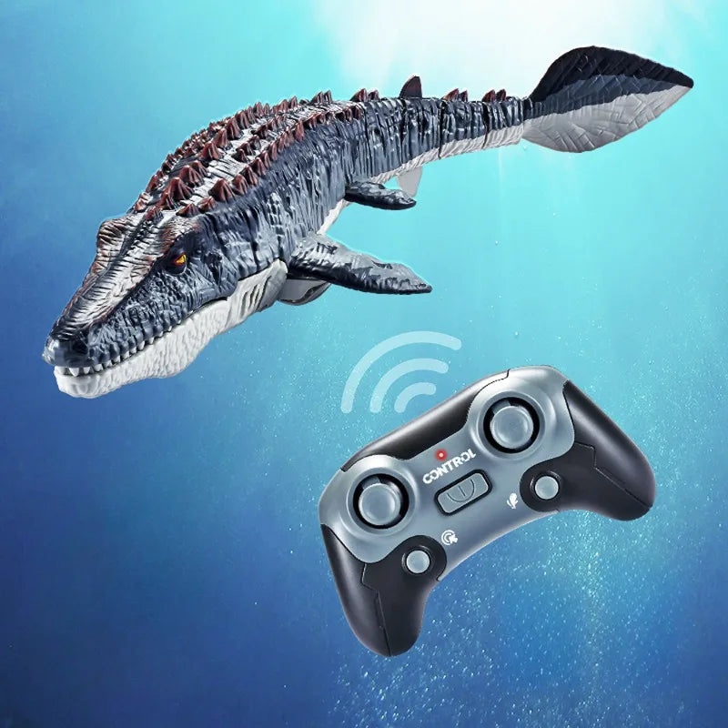 Simulated Electric Remote Control Dinosaur Toy with Lights and Water Spray