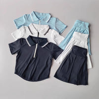 Women's Tennis Outfit Set Short-Sleeved Polo Shirt & Pleated Anti-Glare Skirt Sports Top for All-Season Outwear - Buy online at  Vibe In Cart.