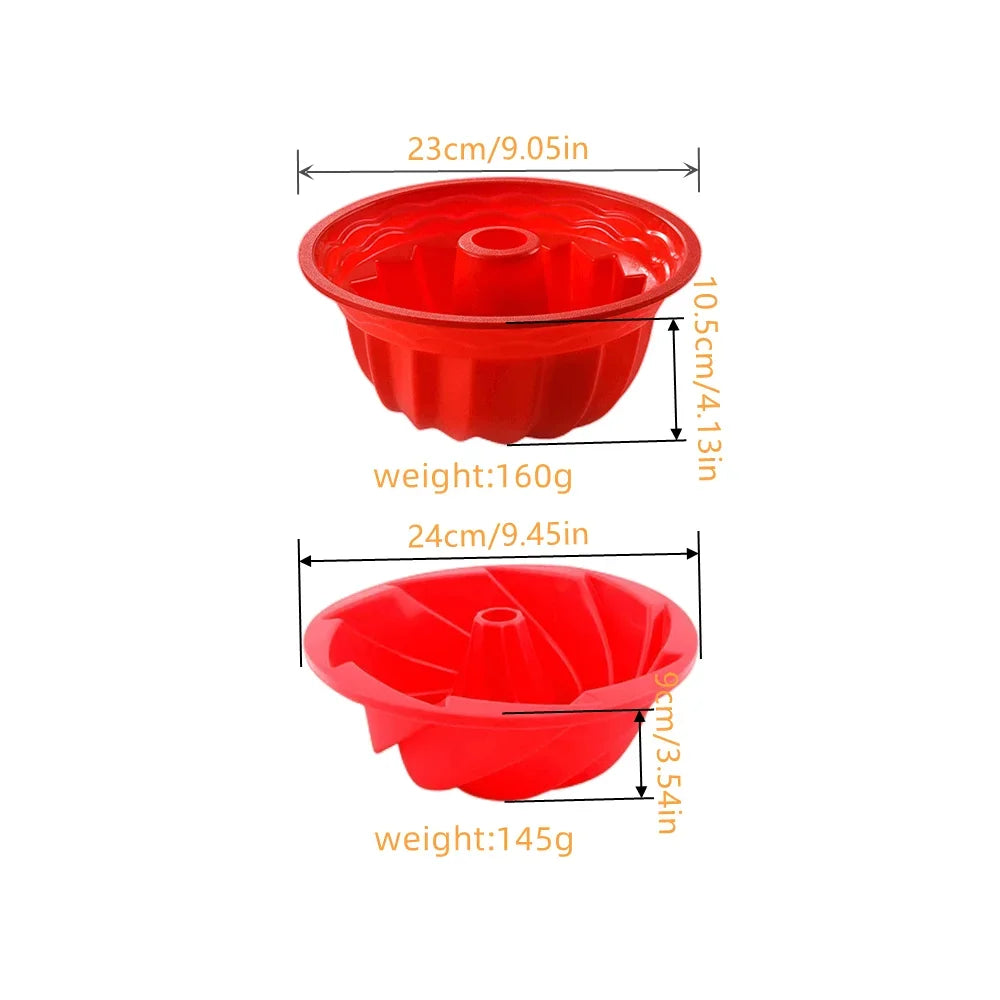 9 Inch Cake Molds Silicone Bakeware Non Stick Mousse Chiffon Pudding Jelly Ice Creams Red Large Hollow Round Kitchen Tools - Buy online at  Vibe In Cart.