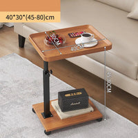 Wooden Rectangle Coffee Table for Living Room with Wheels