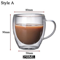 5 Sizes Double Wall Insulated Glass Cup Clear Espresso Coffee Mugs Handmade Beer Mug Tea Milk glass Whiskey Glass Cups Drinkware - Buy online at  Vibe In Cart.