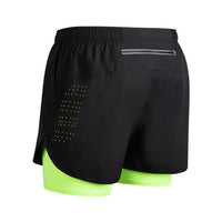 Men's Reflective Quick Drying Polyester Running Shorts With Double Layer
