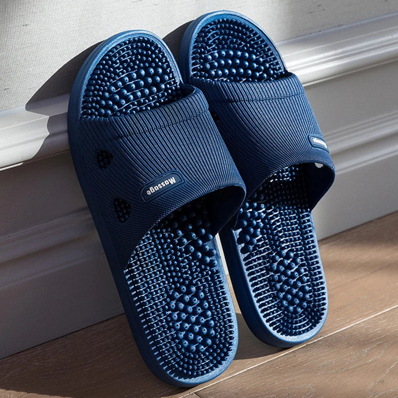 Summer Slippers for Men PVC Massage Non Slip Solid Color Comfortable Durable Bathroom Shoes Cool Pool - Buy online at  Vibe In Cart.