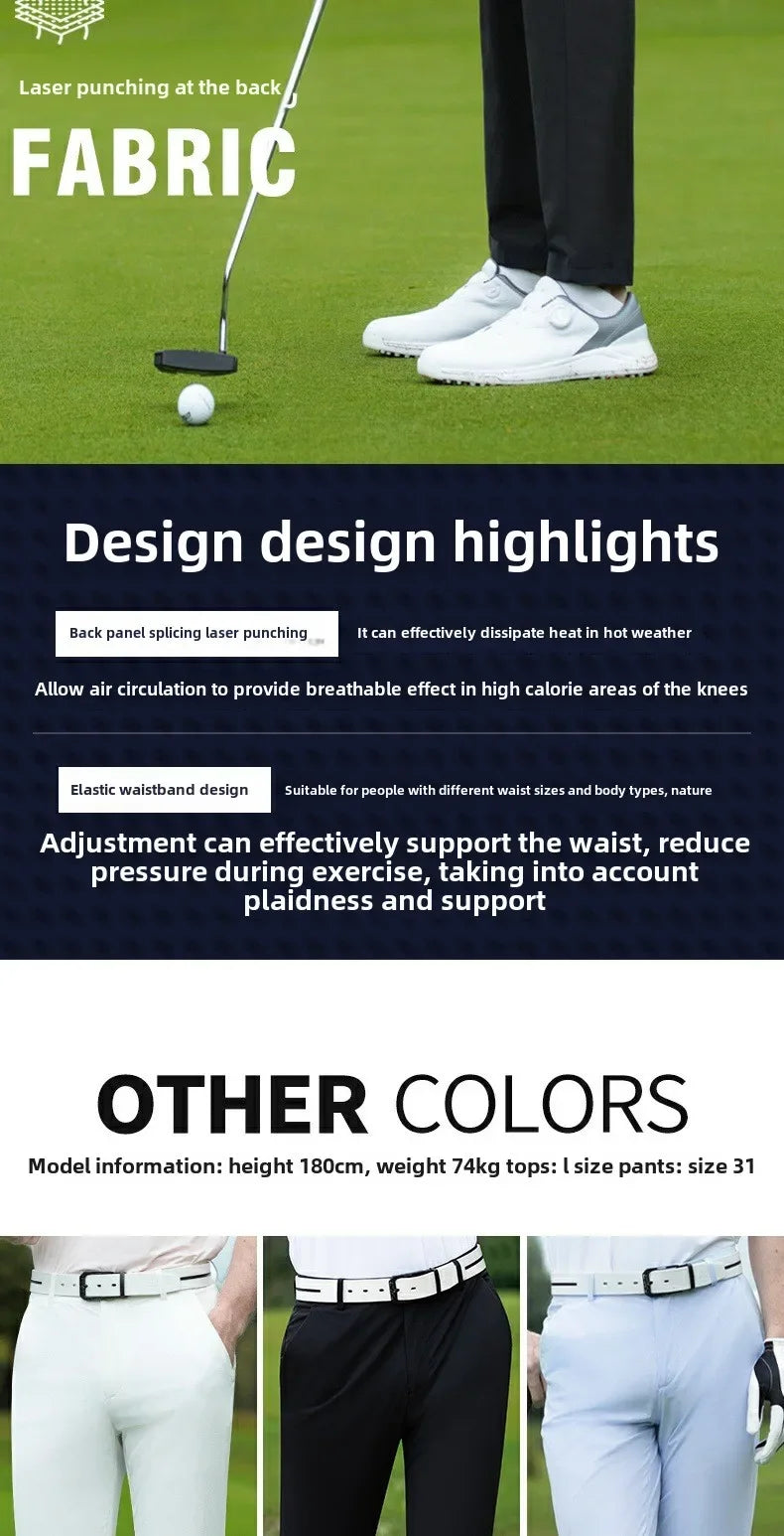 PGM Men's Golf Pants Summer Waterproof Antibacterial Elastic Waistband Sports Pants KUZ182 - Buy online at  Vibe In Cart.