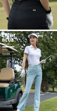Pgm Golf Flared Pants for Women Spring High-waisted Slim Fit Long Pants Summer Elastic High-end Trousers Ladies Golfer Clothing - Buy online at  Vibe In Cart.