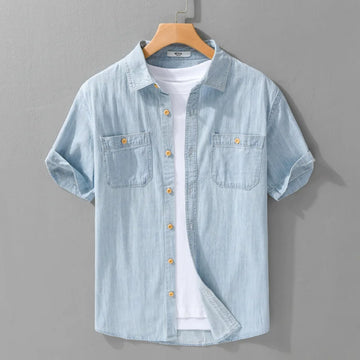 Light and Thin Summer Short-sleeved Denim Shirt for Men, Casual and Breathable, Sweat-wicking, Suitable for Daily Commuting. - Buy online at  Vibe In Cart.