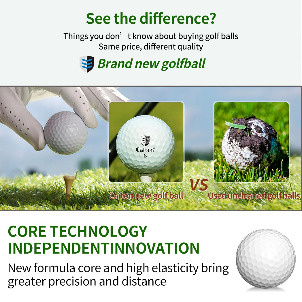 Caiton 50pcs 3-Layer Golf Balls - 332 Dimple, Max Distance, Spin Control, Durable, Accurate - Ideal for Training & Play - Buy online at  Vibe In Cart.