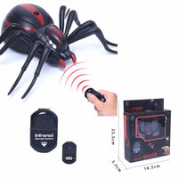 Infrared Remote Control Black Spider Robotic Prank Toy for Kids