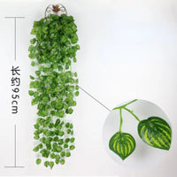 Home Wall Decoration Encryption Green Plant Simulation Willow Leaf Wisteria Strip Pendant Simulation Eucalyptus Pendant - Buy online at  Vibe In Cart.