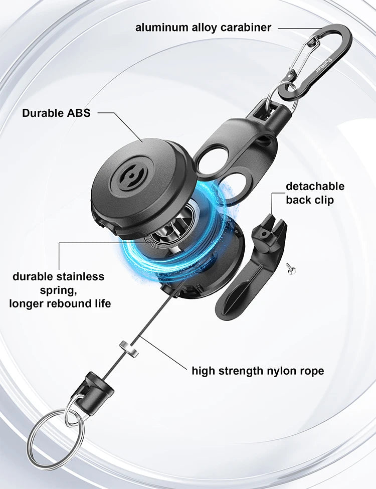 Retractable Key‌ Chain for man Reel‌ Badge Holders Retractabl Carabiner Quick Release Spring Clip outdoor camping equipment - Buy online at  Vibe In Cart.