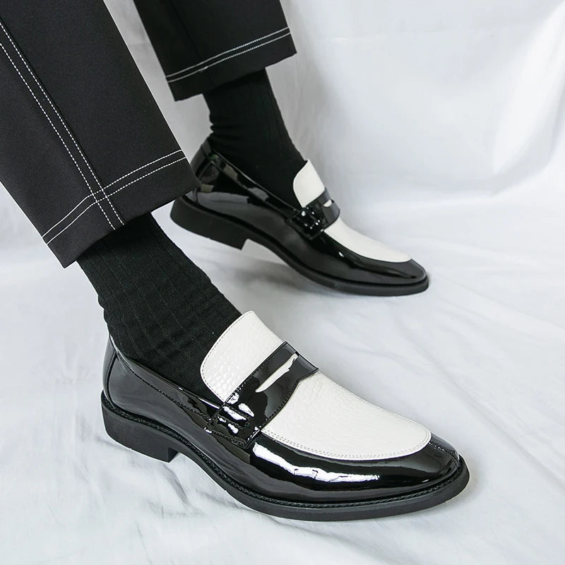 Loafers Shoes Men Color Blocked Business Casual Fashion Round Head Formal Wedding Shoes - Buy online at  Vibe In Cart.