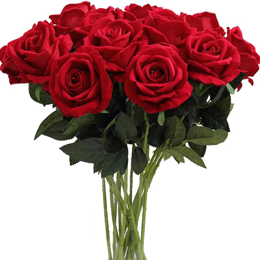 1/3/5/10/20pcs Roses Artificial Flowers Rose Flower Branch Artificial Red Roses Realistic Fake Rose for Wedding Home Decor - Buy online at  Vibe In Cart.