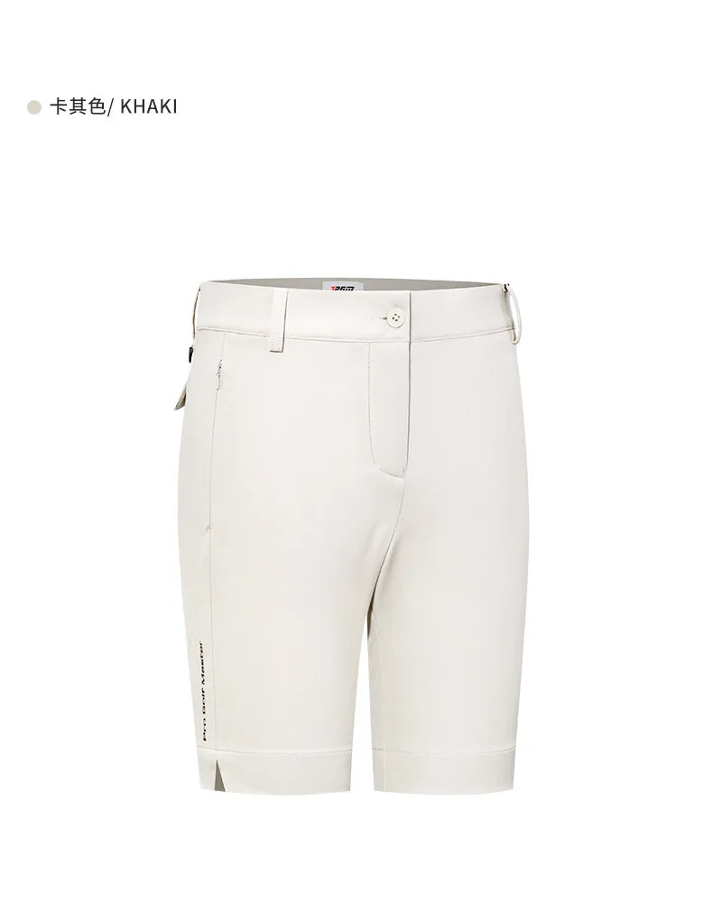 PGM Women Summer Golf Shorts Pants Elastic Waterproof Half Trousers Zip Pocket Ladies Sports Clothing Wear Tennis KUZ129