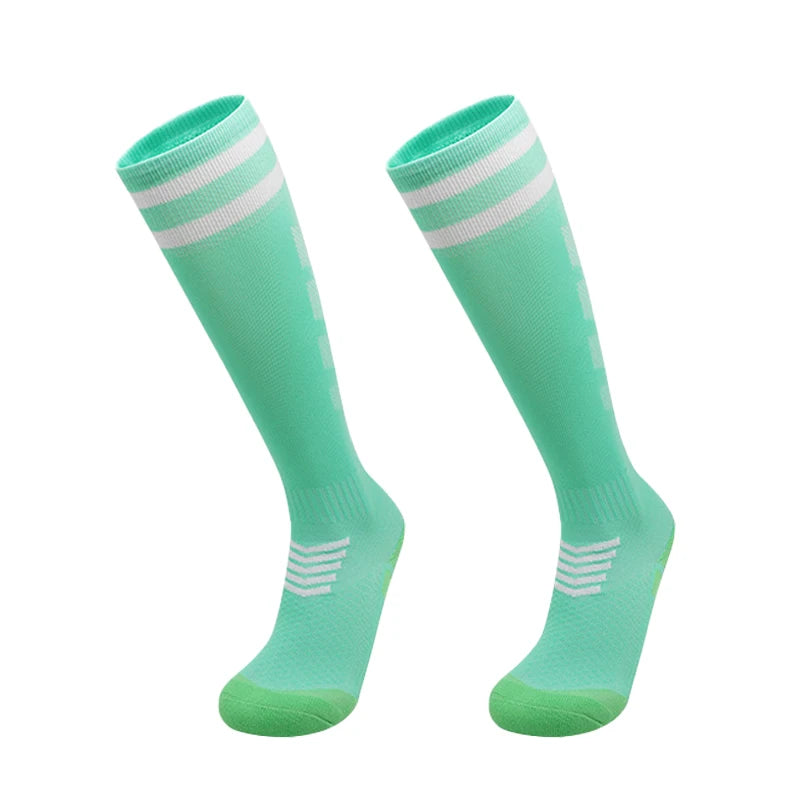 Polyester Knee High Breathable Soccer Socks for Adults and Kids