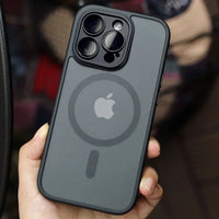 Titanium Ash Matte Translucent Magnetic Phone Case with Lens Protector