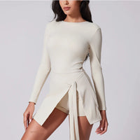 VITALINOVO Womens High Neck Tennis Dress Long Sleeve Sarong Wrap Skirt Built in Shorts Golf Athletic Dress Workout Rompers - Buy online at  Vibe In Cart.