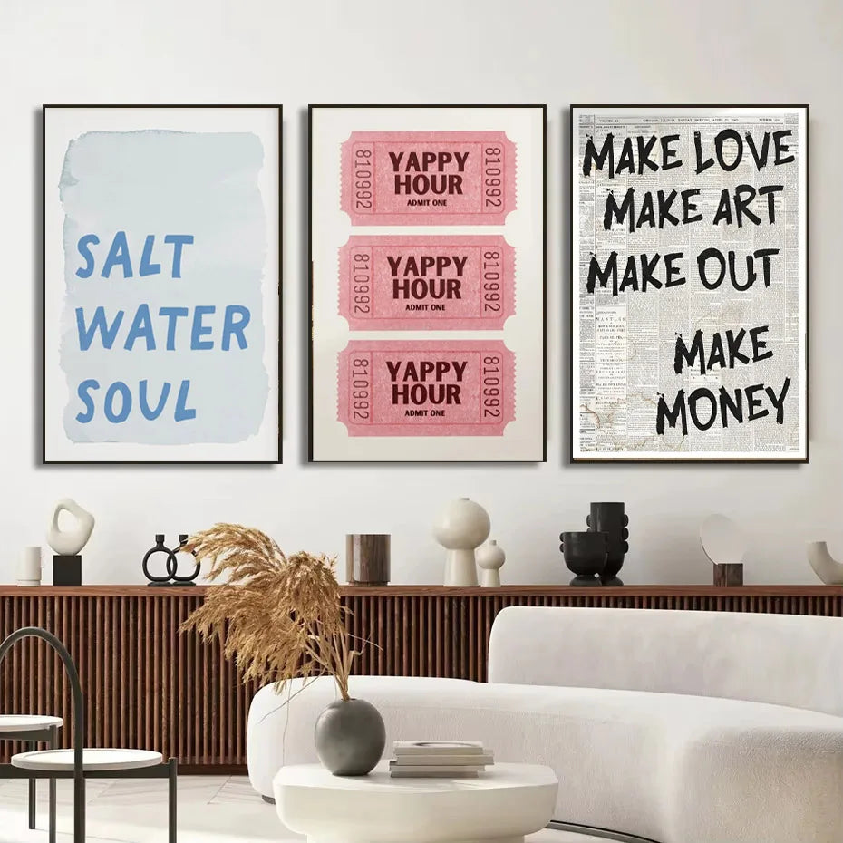 1pc Simple Trendy Text Printing Poster, Simple Canvas Wall Decoration, Modern Art Home Decoration, Living Room Decoration - Buy online at  Vibe In Cart.