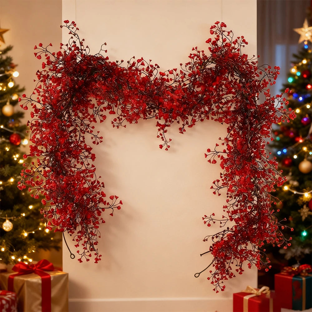 180cm Artificial Plants Hanging Garland Plastic Red Ferns Fake Ivy Plant Home Wedding Table Party Garden Christmas Decoration - Buy online at  Vibe In Cart.