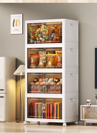 Folding storage cabinet, multi-layer large capacity, simple and modern transparent storage cabinet, clothes and toys storage - Buy online at  Vibe In Cart.