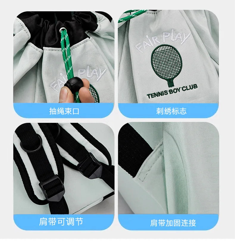Lightweight Nylon Drawstring Racket Bag for Tennis and Badminton