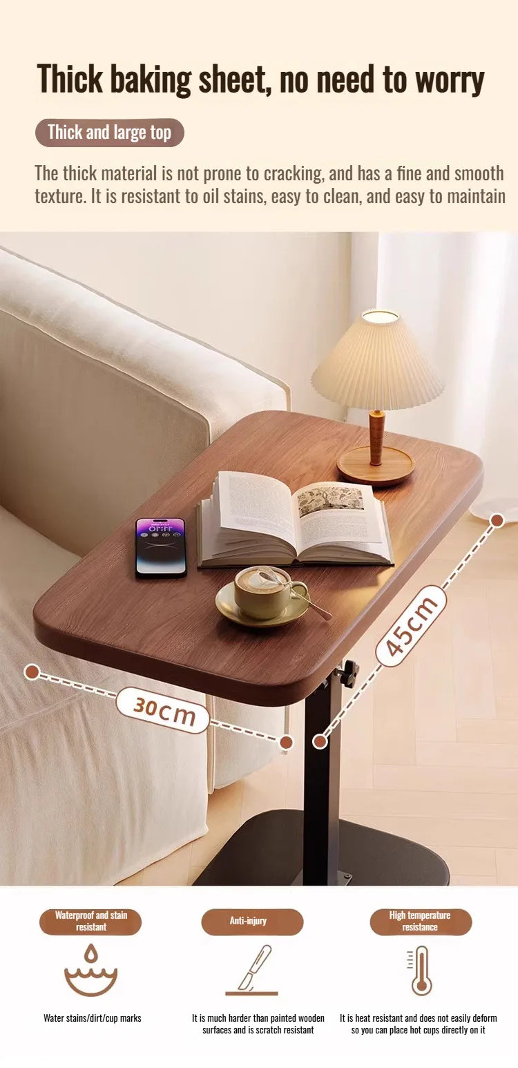 Adjustable Height Rotating Foldable Coffee Table with Storage