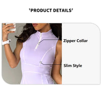 Women Tennis Dress Summer Outdoor Running Suit Lapel Collar Zipper Golf Dress Female Sleeveless Breathable Yoga Skirts - Buy online at  Vibe In Cart.