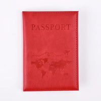 Solid PU Leather Passport Holder Wallet Card Case for Travel