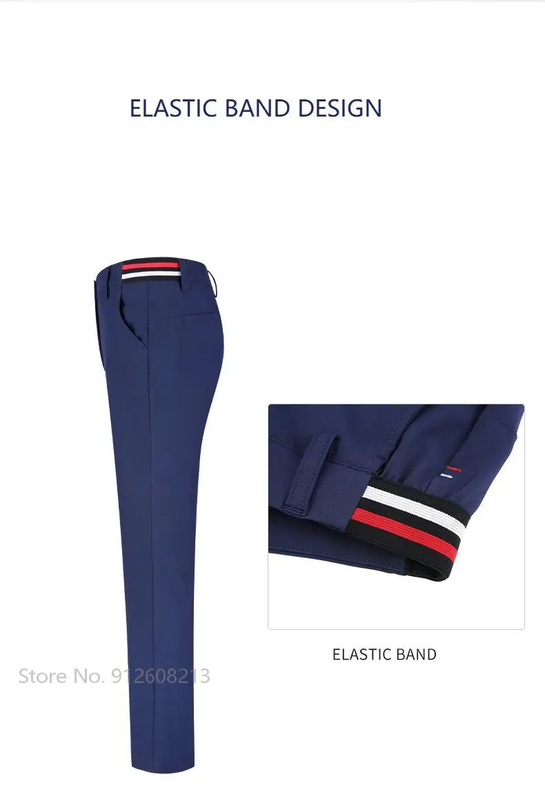 Children's Windproof Warm Golf Pants for Kids, Full Length, Elastic Band, Sizes S-XL