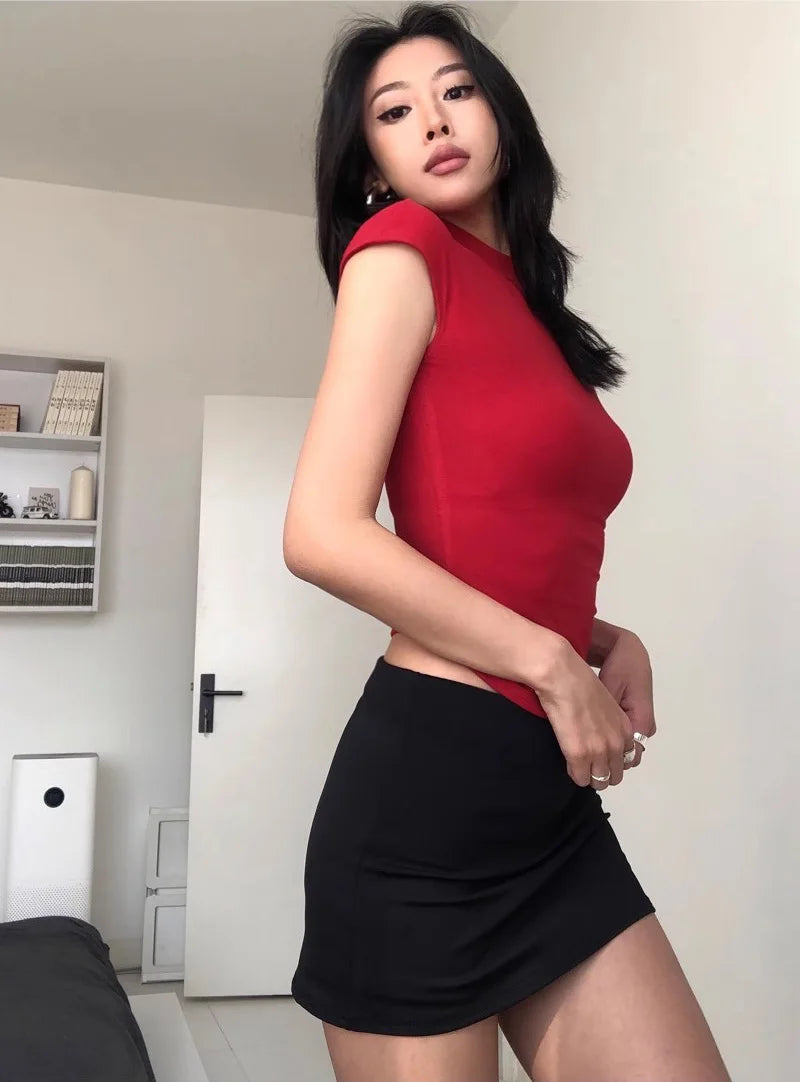 Women Low Rise Mini Skirt With Take The Short Cut Detail Slim Fit Mini Skort