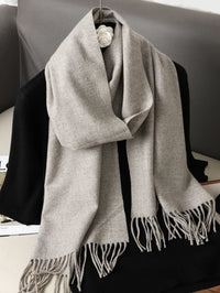 Women's Thick Warm Winter Polyester Scarf with Tassels