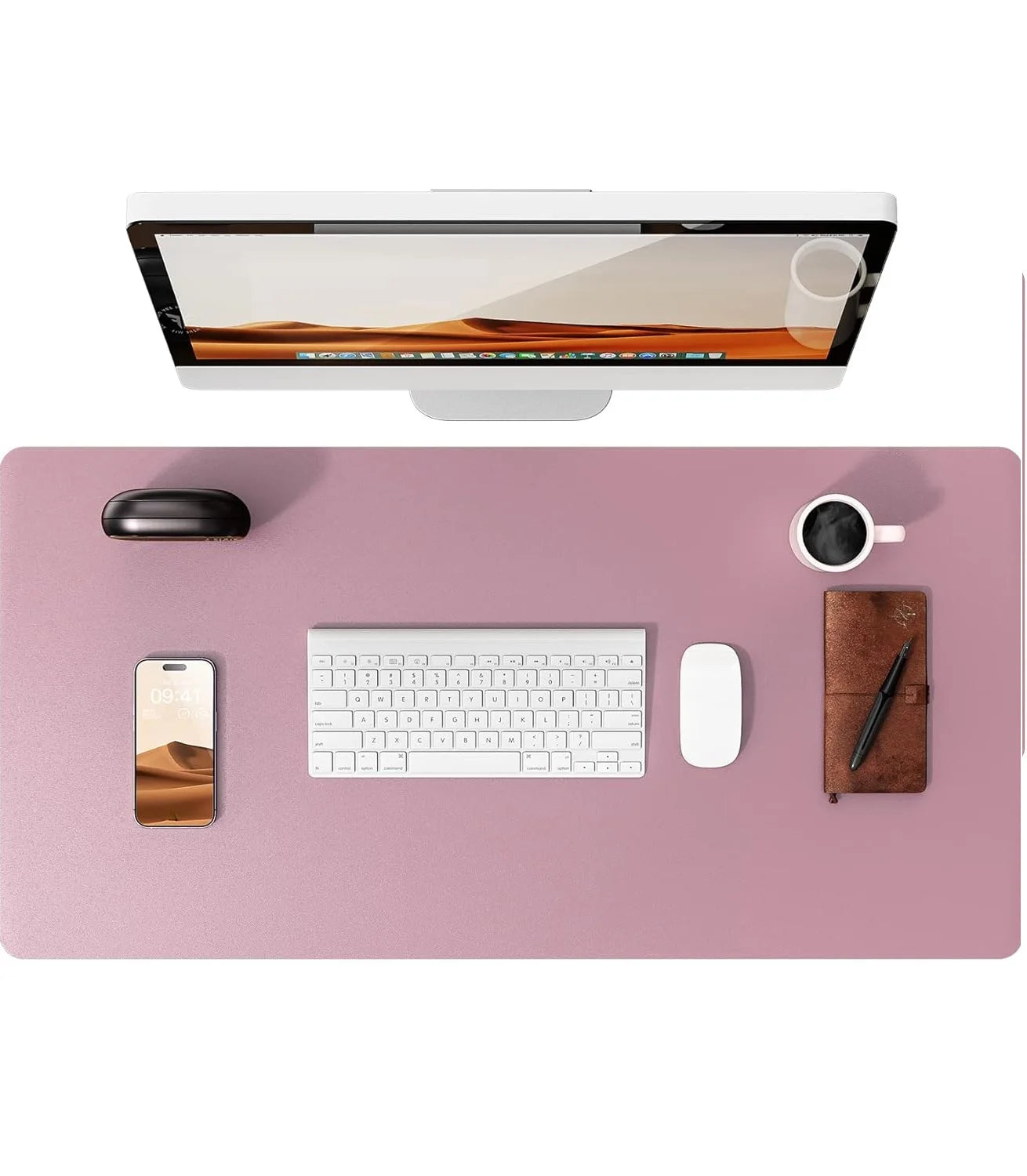Large Non-Slip PU Leather Office Desk Mat for Mouse and Laptop Pad