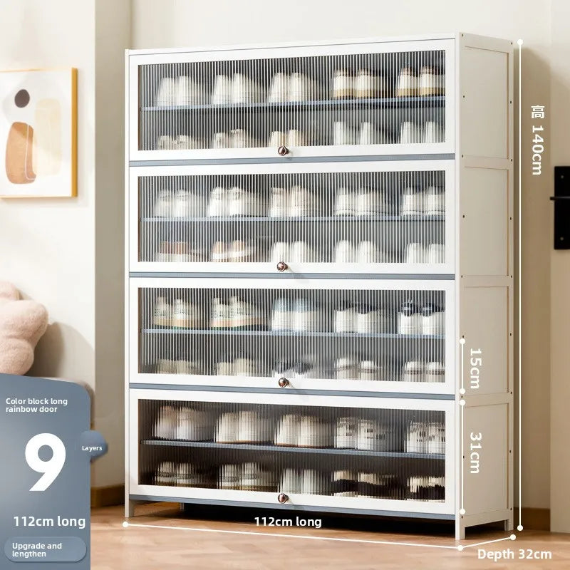Multi-Layer Shoe Cabinet with Dustproof Large-Capacity Design
