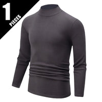 Men's Long-Sleeved Mock Neck Autumn Winter Casual Top