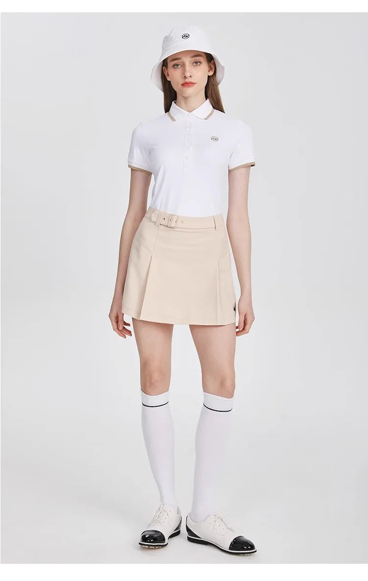 Azureway new golf skort women high-waisted thin skirts sports tennis quick drying skirts with safety shorts ladies golf clothes